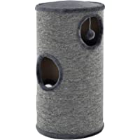 [en.casa]®] Mueble para Gatos - Rascador Barril para Gatos - Gris - 70 x 37 x 37cm